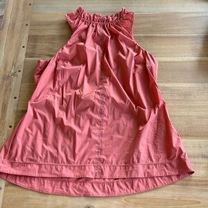 Coral Sleeveless Ruffle Top